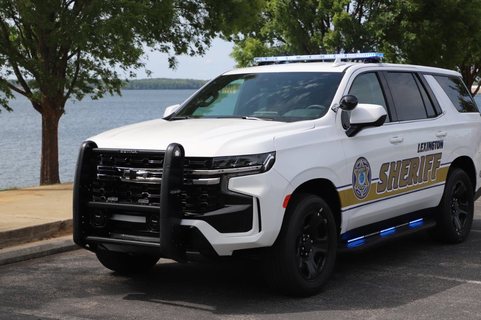 A Lexington County Sheriff’s Department patrol vehicle by the lake